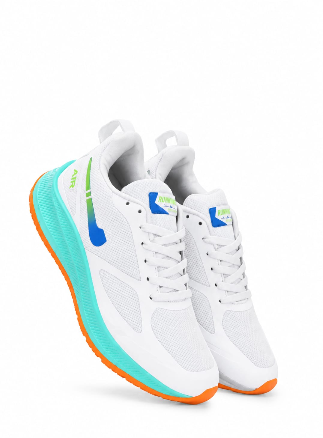 Men’s Lightweight Running Shoes – White, Blue & Aqua
