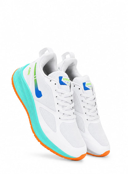 Men’s Lightweight Running Shoes – White, Blue & Aqua