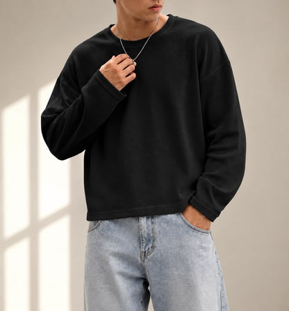 Men’s Premium Oversized White Long Sleeve T-Shirt