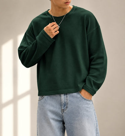Men’s Premium Oversized White Long Sleeve T-Shirt