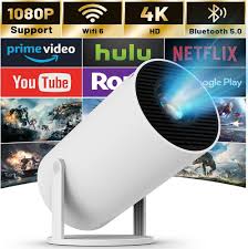 Smart Portable Android Projector – 180° Rotatable Auto-Correction Home Cinema